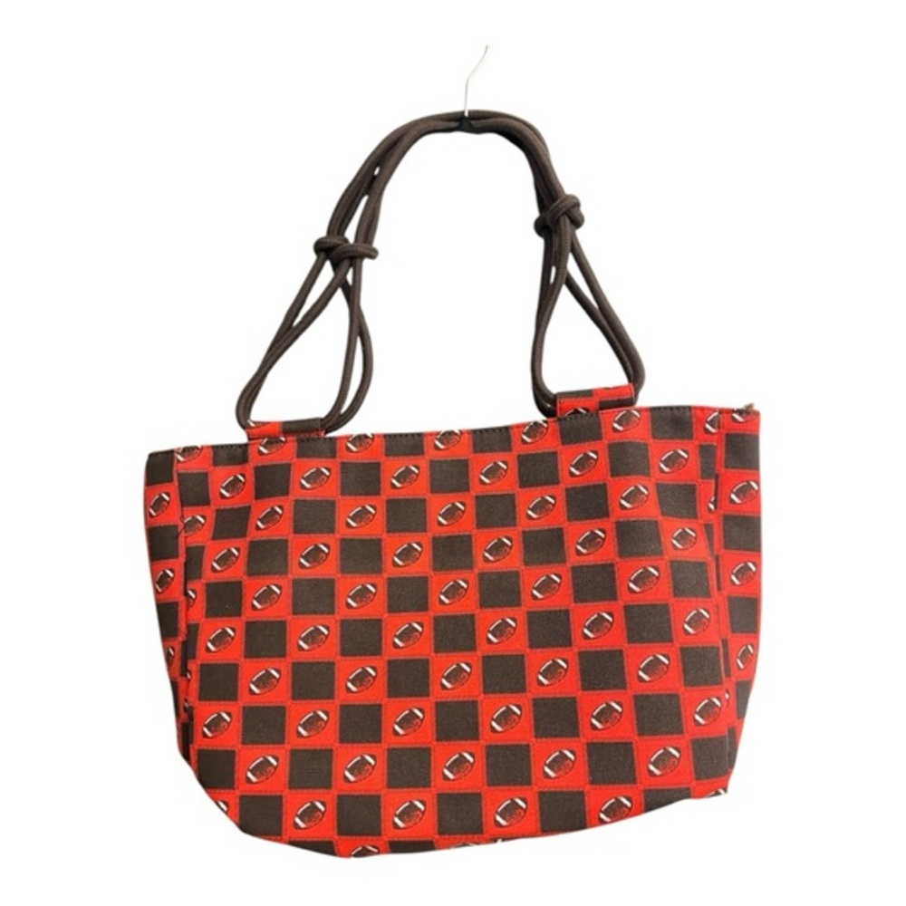 Farm House Is My Style Red Brown Canvas Large Tote
